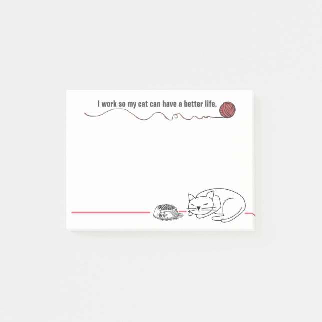 Post-it® Notes de post-it intelligentes d'humour de chat (Devant)