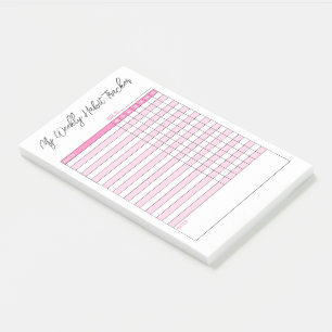 Post-it® Notes de post-it minimaliste Pink Weekly Habit
