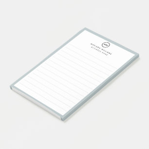 Post-it® Notes de post-it monogramme minimum pour le client