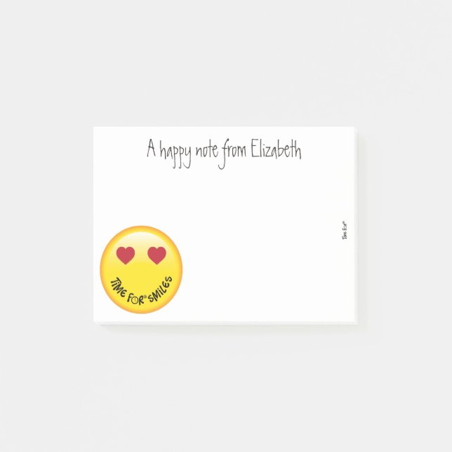 Post-it® Notes de post-it personnalisées par emoji heureux (Devant)