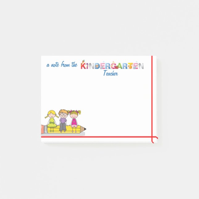 Post-it® Notes de post-it pour l'enseignant de la maternell (Devant)