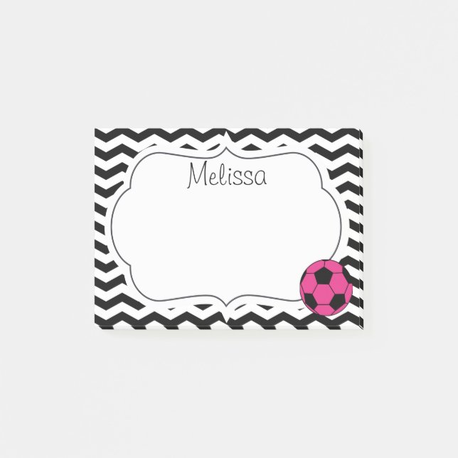 Post-it® Notes de post-it roses de monogramme de Chevron de (Devant)
