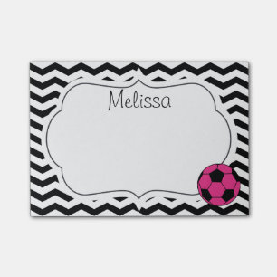 Post-it® Notes de post-it roses de monogramme de Chevron de