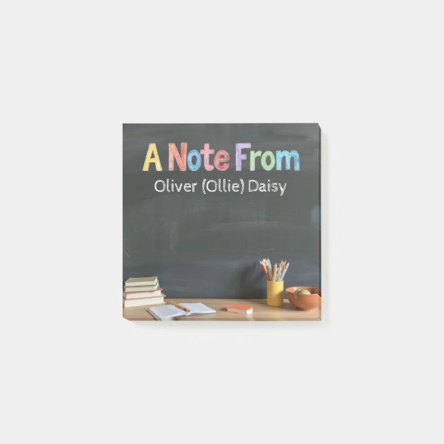 Post-it Notes de professeur de style tableau noir (Devant)