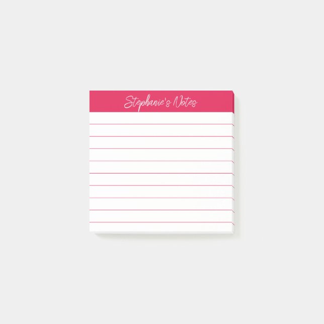Post-it® Notes de script classiques bordées de rouge cerise (Devant)