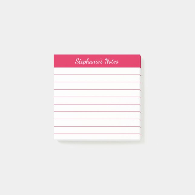 Post-it® Notes de script élégant bordées de rouge cerise (Devant)