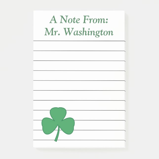 Post-it® Notes de Shamrock linéaire personnalisées (Devant)