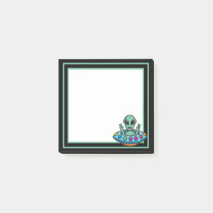 Post-It Notes de soucoupe volante d'extraterrestre