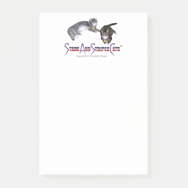 Post-it® Notes de StarsAndStripesCats, 4 x 6 (Devant)