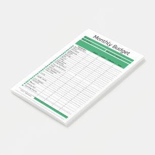 Post-it® Notes de suivi budgétaire mensuelle