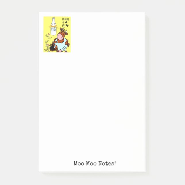 Post-it® Notes de vache Jaune lait  (Devant)