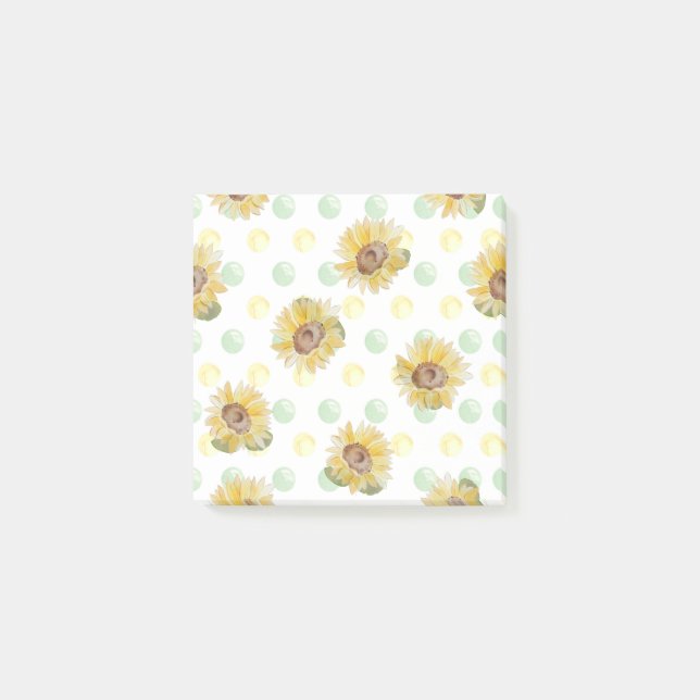 Post-it® Notes d'étiquette à points de polka de tournesol (Devant)