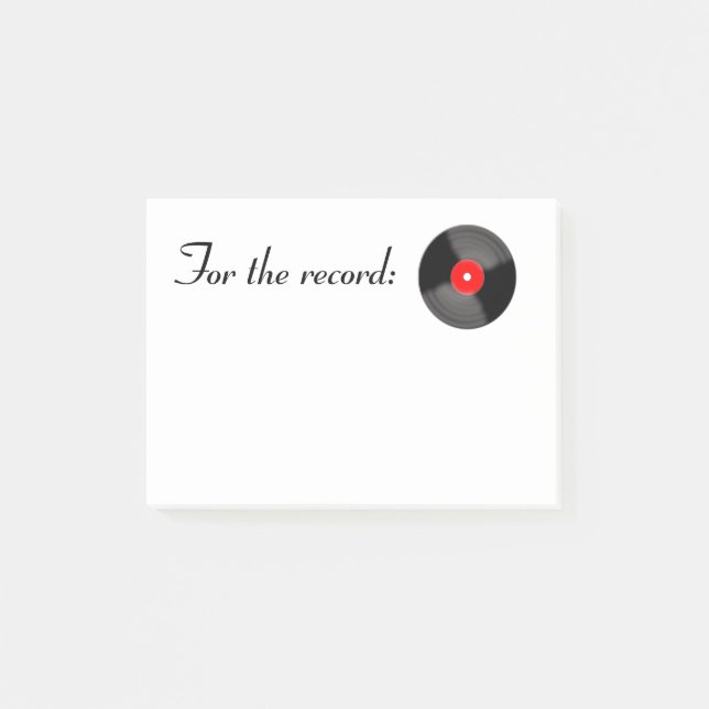 Post-It Notes Disque Vinyle Rouge (Devant)