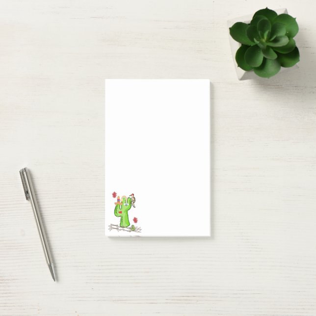 Post-it® Notes d'oiseaux de Cactus (Bureau)