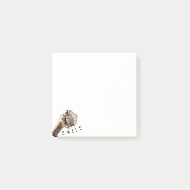 Post-it® Notes drôles Happy Ostrich Smile - Votre texte (Devant)