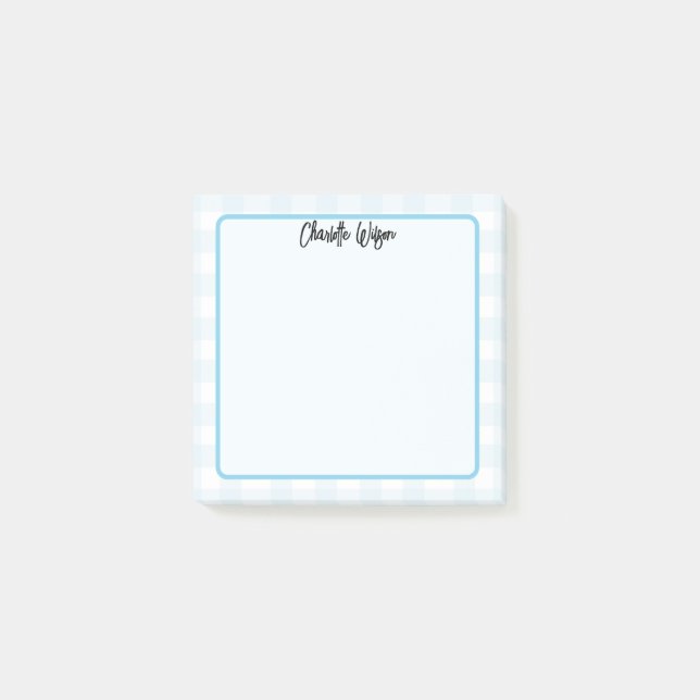 Post-it® Notes du Motif En vichy Cute Pastel Blue (Devant)