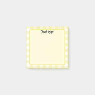 Post-it® Notes du Motif En vichy migre Pastel Jaune