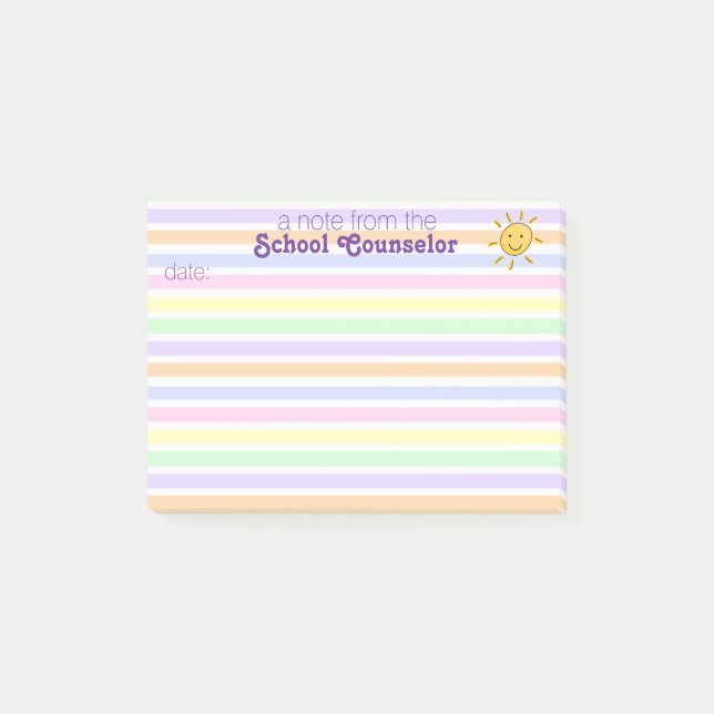 Post-it® Notes en pastel de Courrier-it® de rayure de (Devant)