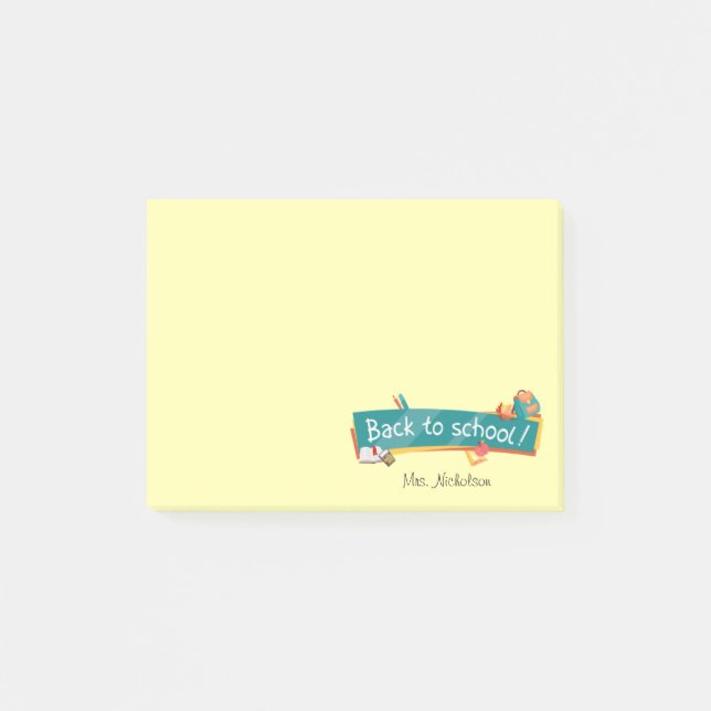 Post-it® Notes Enseignant Retour à l'école (Devant)