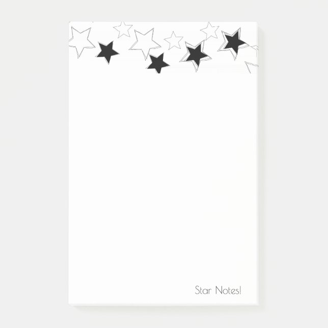 Post-it® Notes Étoiles Noir & Blanc (Devant)