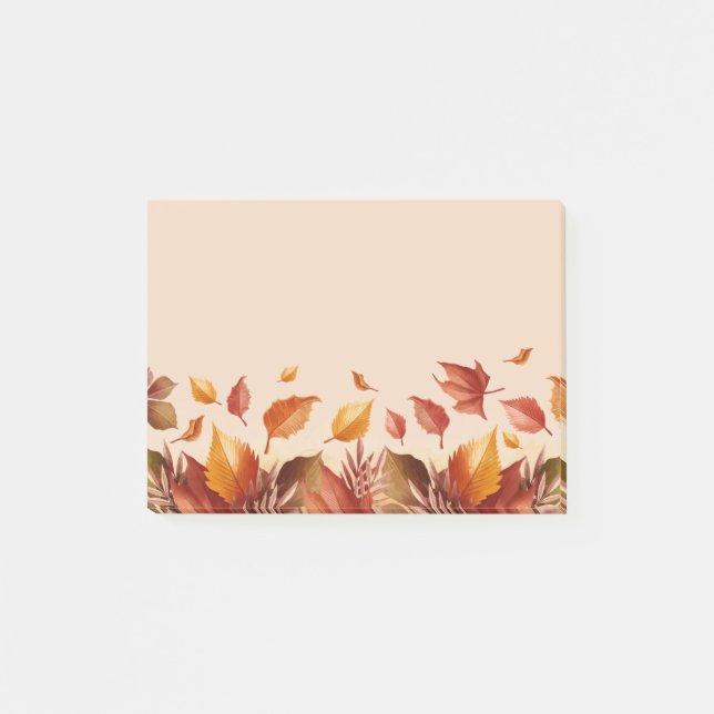 Post-it® Notes Feuilles des couleurs d'automne (Devant)