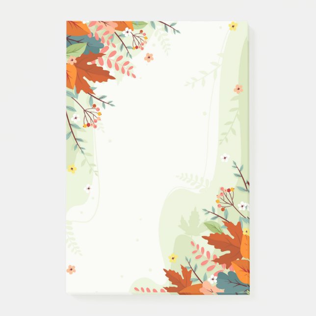 Post-it® Notes Feuilles des couleurs d'automne (Devant)