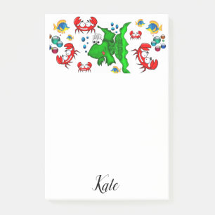 Post-it Notes Fish Crab