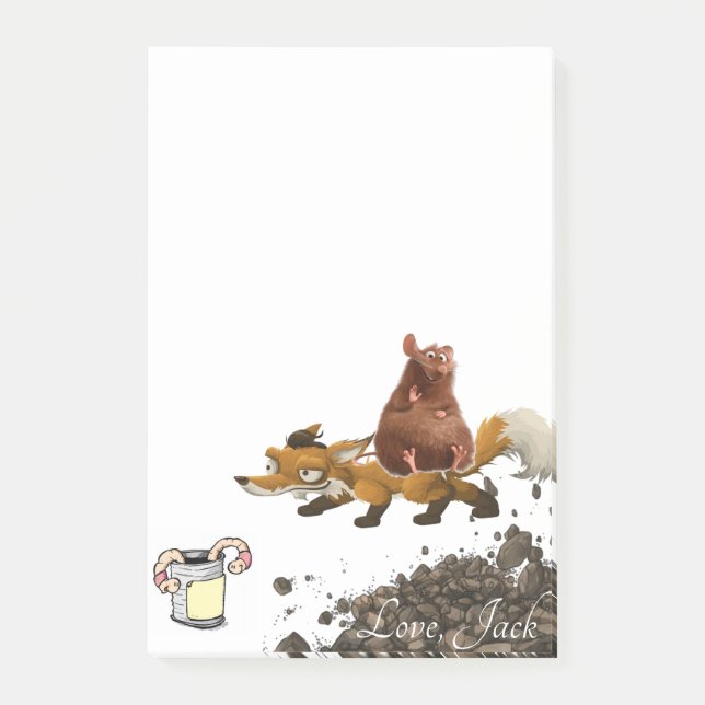 Post-it Notes Fox Mouse Worm (Front)