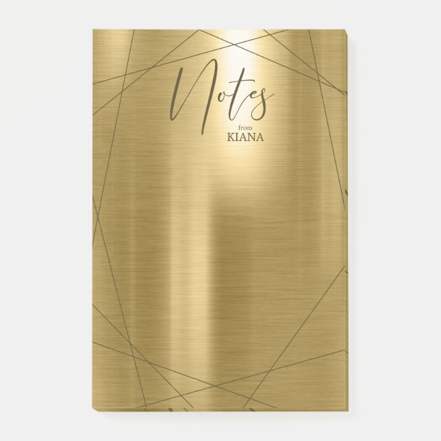 Post-it® Notes géométriques métalliques Gold ID648 (Devant)
