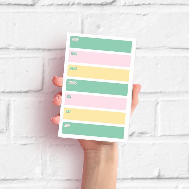 Post-it Notes Hebdomadaires Rose, Jaune et Vert (Créateur téléchargé)
