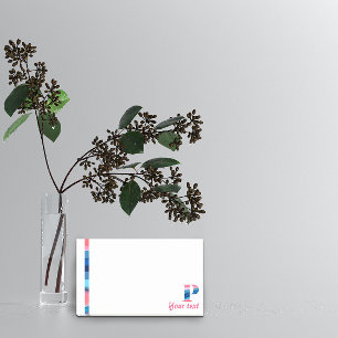 Post-it® Notes initiales monogramme P corail bleu
