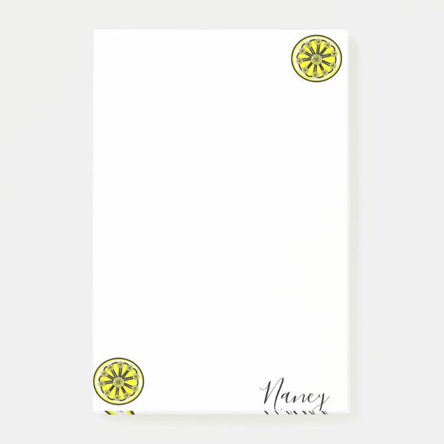 Post-it Notes Jaunes Citrons (Devant)