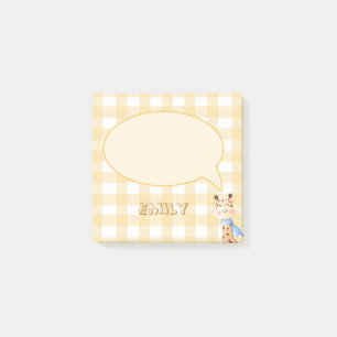 Post-It Notes jolis à motif gingham orange pastel
