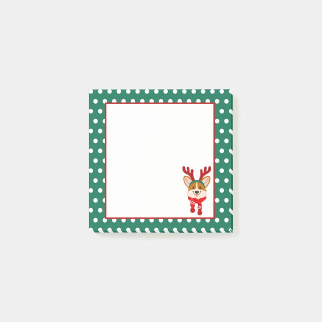 Post-It Notes Joyeux Noël Chien Corgi (Devant)