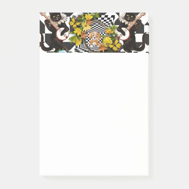 Post-it® Notes Meow Chat Floral Chien (Devant)