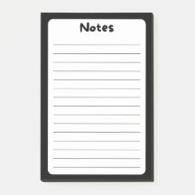 Notes minimalistes classiques en noir et blanc pos