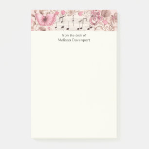 Post-it® Notes musicales et style rétro papillon