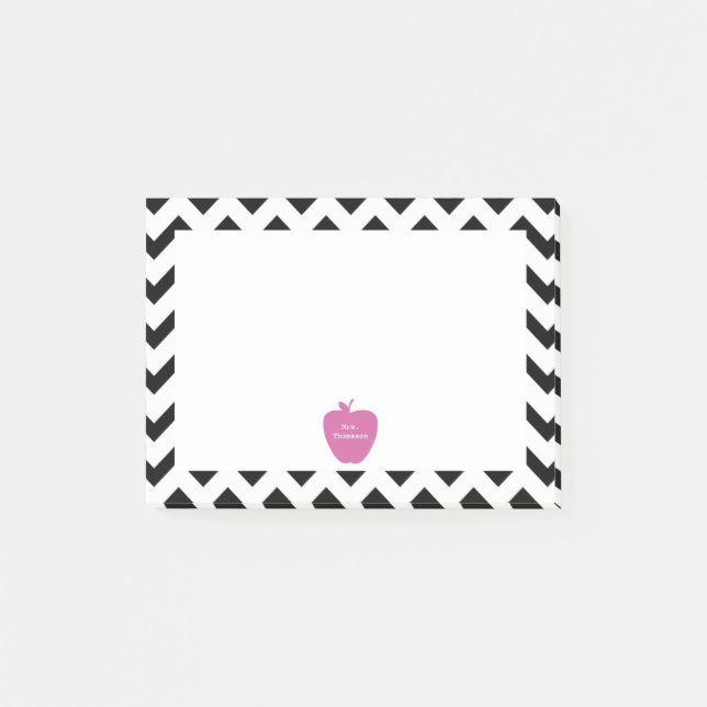 Post-it® Notes noires roses de Courrier-it® de professeur (Devant)