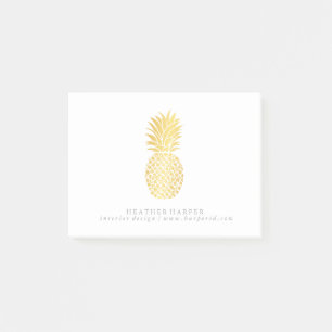 Post It Notes Notepad - Gold Pineapple