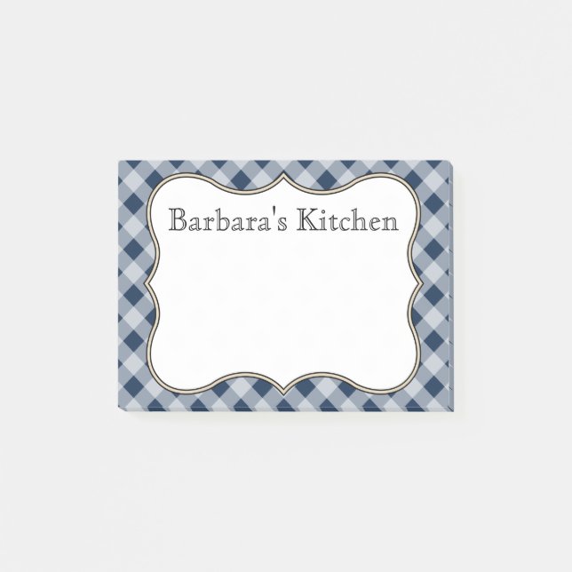 Post-it® Notes personnalisées de Marine En vichy Post It (Devant)