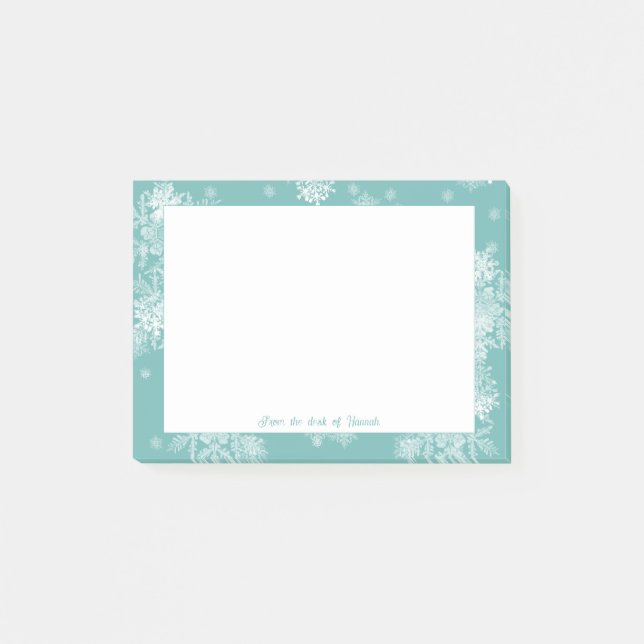 Post-it® Notes personnalisées des flocons de neige de Noël  (Devant)