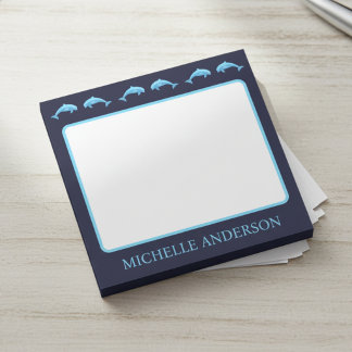 Post-it Notes personnalisés avec dauphins et nom