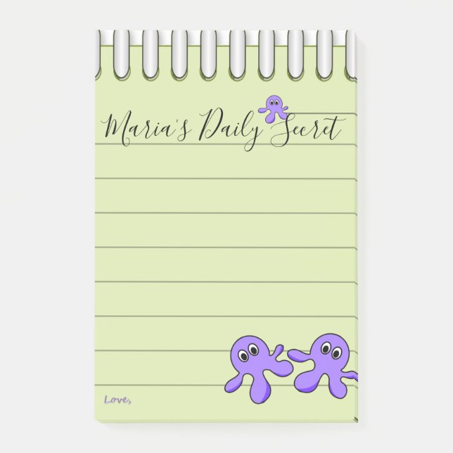 Post-it Notes Pieuvre Violette (Devant)