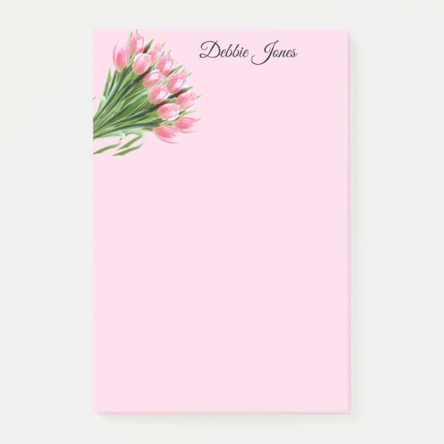 Post-it-Notes-Pink Tulips Post-it Notes (Front)