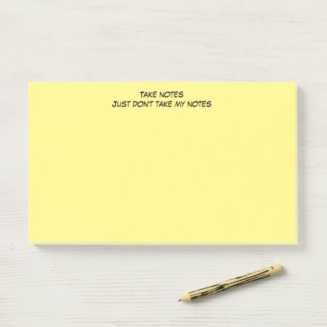 Post-it® Notes post-it avec message d'avertissement humoris (Sur un bureau)