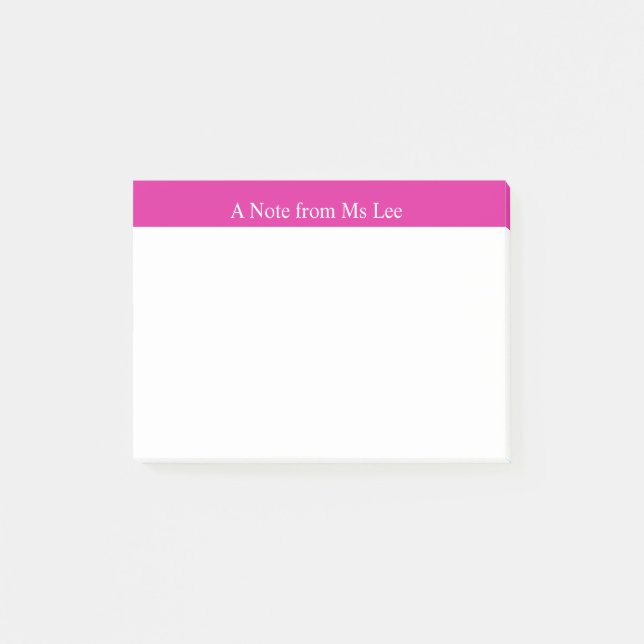 Post-it® Notes Post-it de Arrière - plan rose personnalisé (Devant)