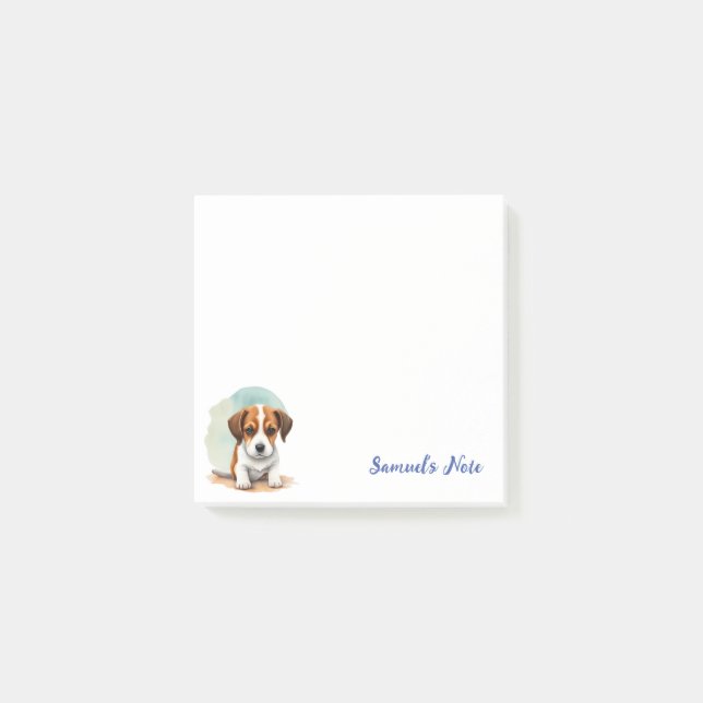 Post-it® Notes post-it de Beagle aquarelle personnalisées (Devant)
