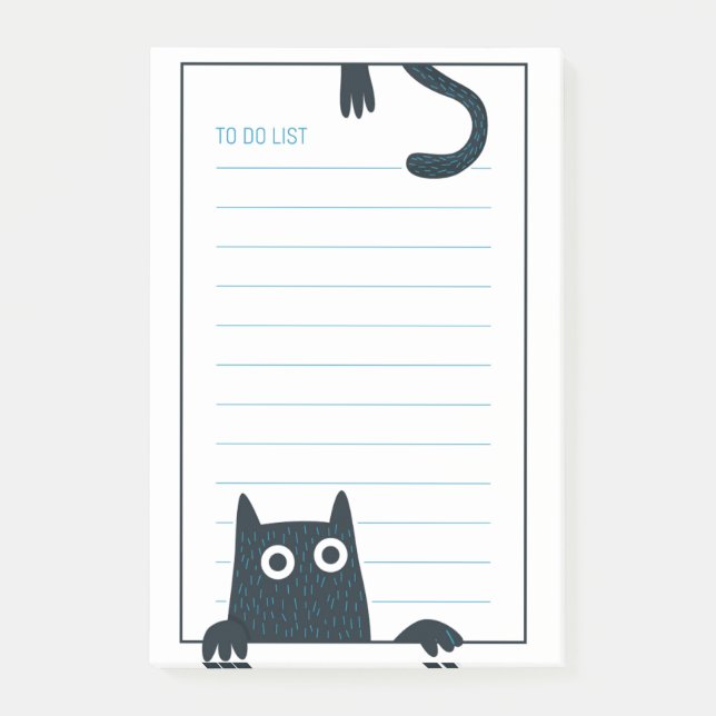 Post-it® Notes post-it de chat noir amusant (Devant)