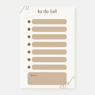 Post-it® Notes post-it de la liste des tâches Brown