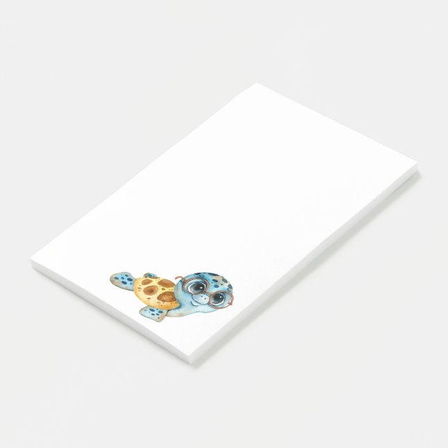 Post-it® Notes post-it de la tortue de mer mignonne (Incliné)